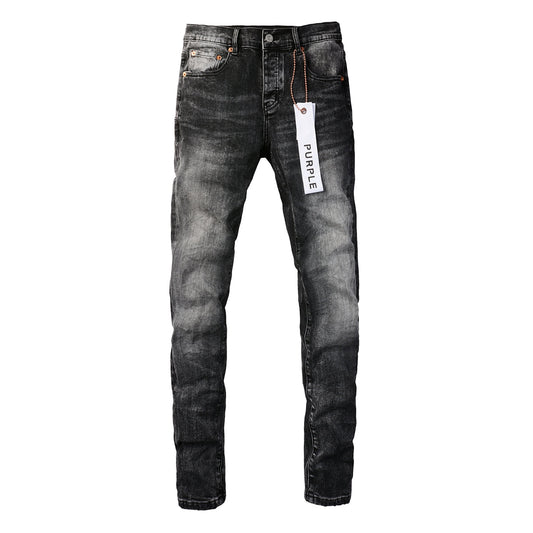 Men Streetwear Skinny Jeans Dark Gray Wash with Minimalist Style 9019
