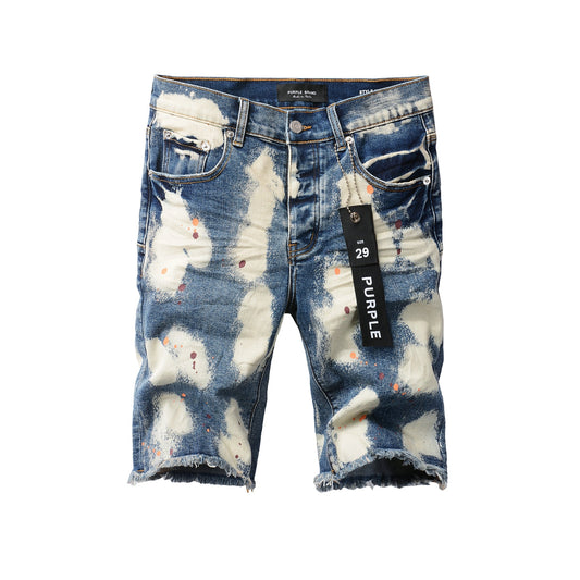Men Streetwear Skinny Jeans Black and White Graffiti Wash with Multi Color Paint Splash 5090